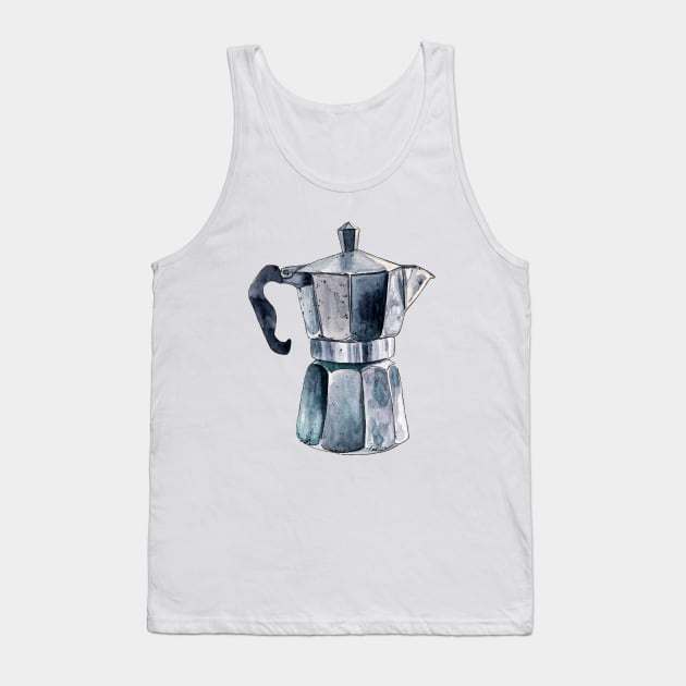 Watercolor Espresso Maker Tank Top by voidea